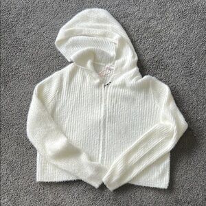 Gianni Bini Cozy White Hooded Sweater